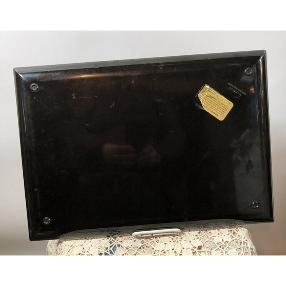 VTG 70’s MCM Couroc Inlaid “EATS”Wood Black Phenolic Tray Snack  18 X 12 Barware - Picture 4 of 10